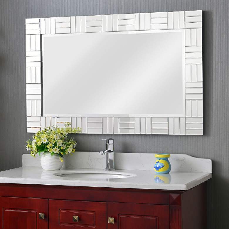 Image 1 Kenroy Home Sparkle Chrome 28 inch x 44 inch Rectangular Wall Mirror