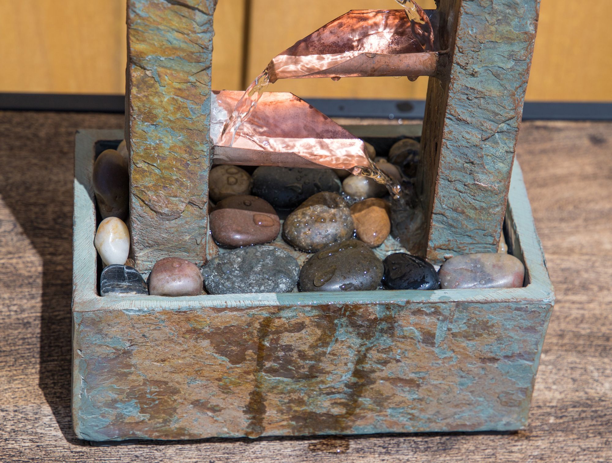 Kenroy Home Spillway 19" High Slate and Copper Indoor Table Fountain