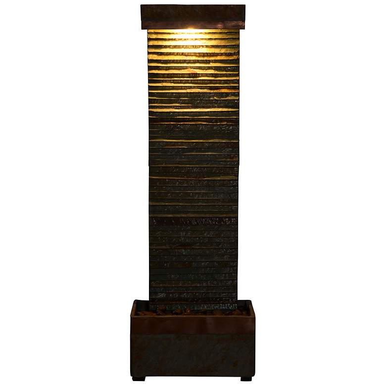 Image 2 Kenroy Home Stave 48" High Slate and Copper Floor Fountain more views