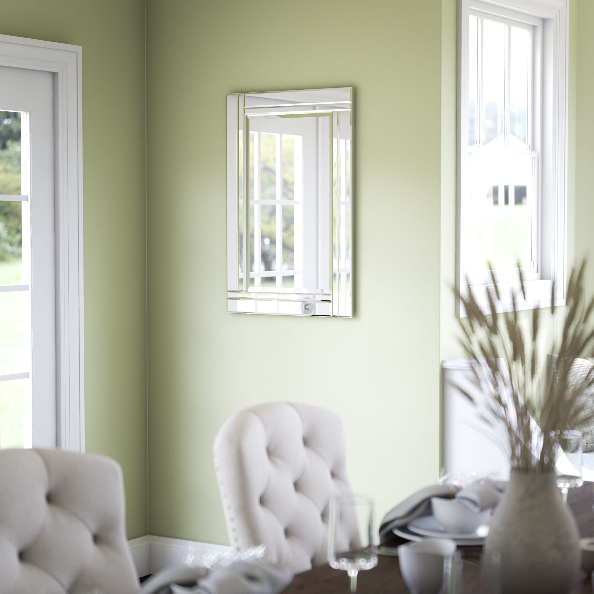 Image 6 Kenroy Home Still 24" x 36" Glass Border Wall Mirror more views