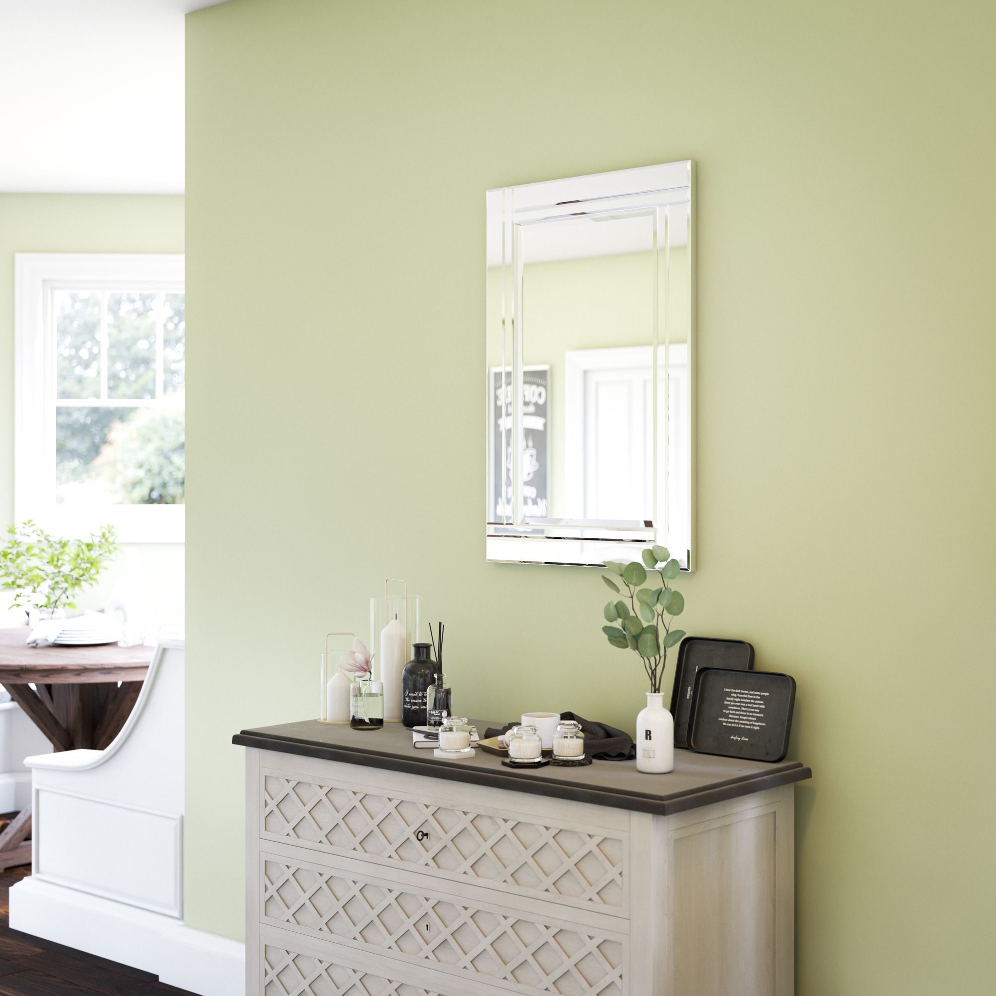 Image 7 Kenroy Home Still 24" x 36" Glass Border Wall Mirror more views