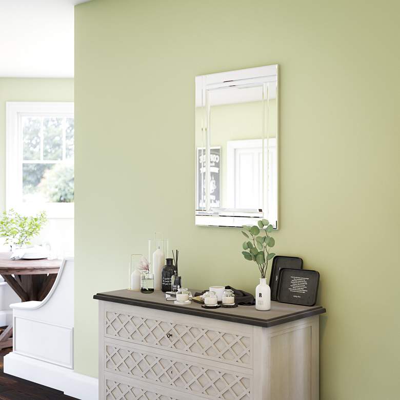 Image 6 Kenroy Home Still 36" x 24" Glass Border Wall Mirror more views