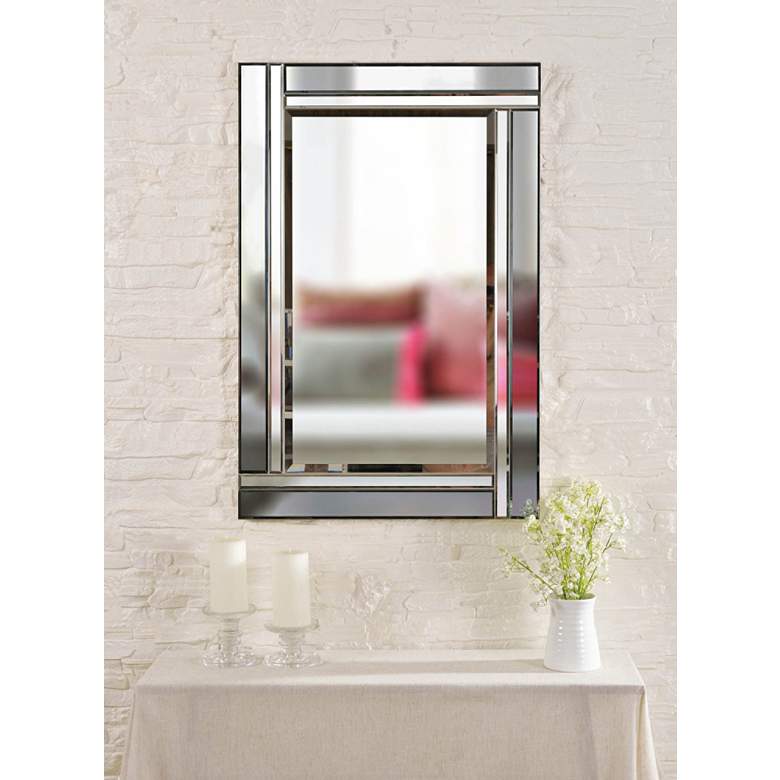 Image 2 Kenroy Home Still 36" x 24" Smoked Glass Border Wall Mirror more views