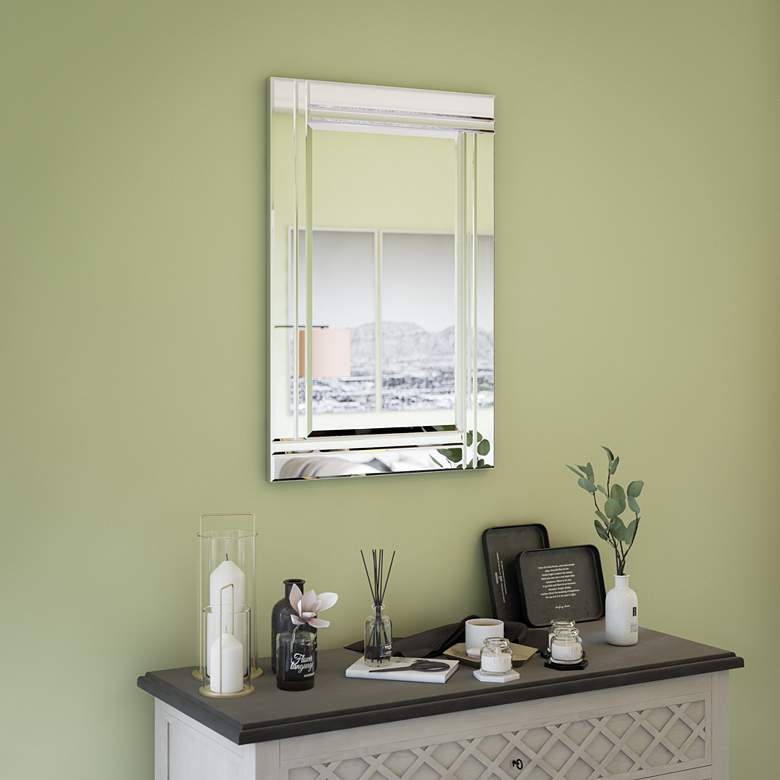 Image 7 Kenroy Home Still 36" x 24" Smoked Glass Border Wall Mirror more views