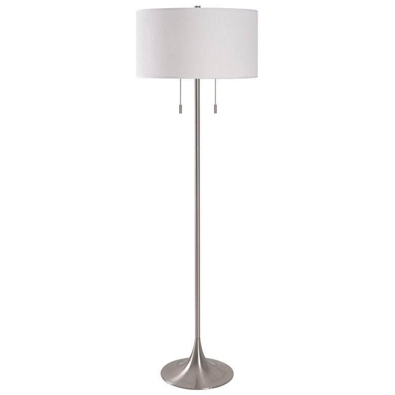 Image 2 Kenroy Home Stowe 61" High Brushed Nickel Pull Chain Floor Lamp