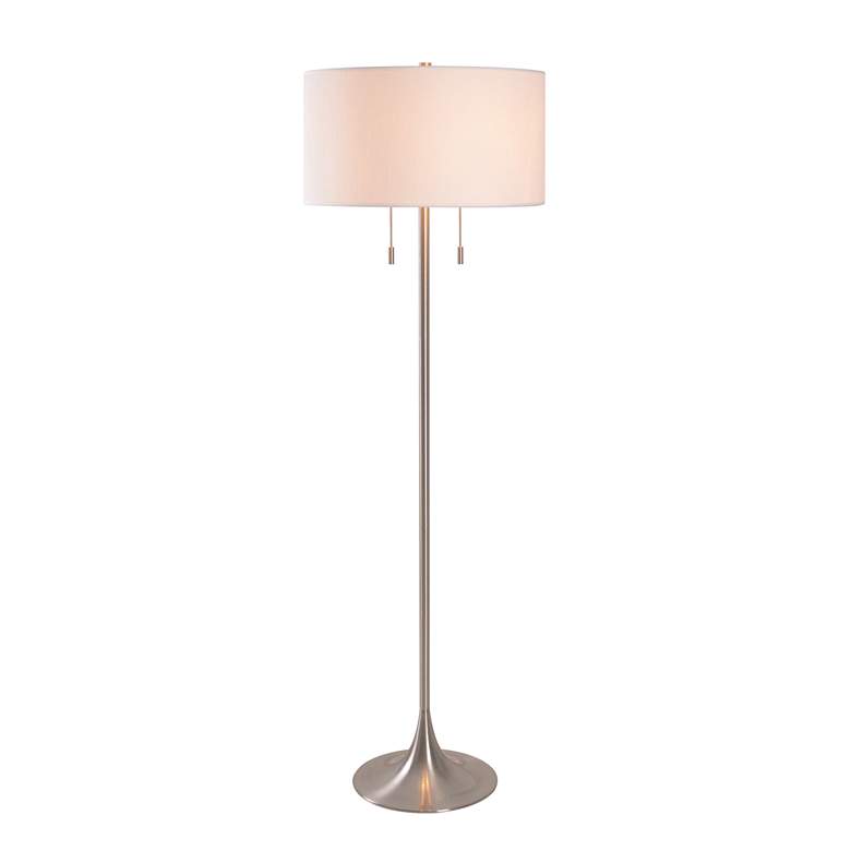 Image 3 Kenroy Home Stowe 61" High Brushed Nickel Pull Chain Floor Lamp more views