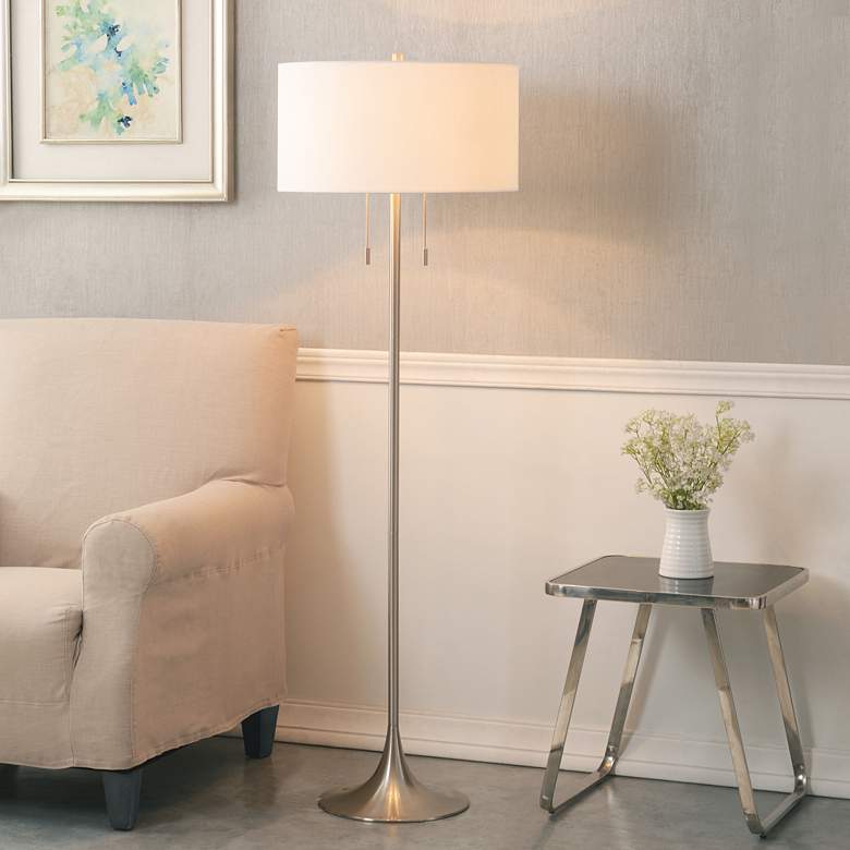Image 5 Kenroy Home Stowe 61" High Brushed Nickel Pull Chain Floor Lamp more views