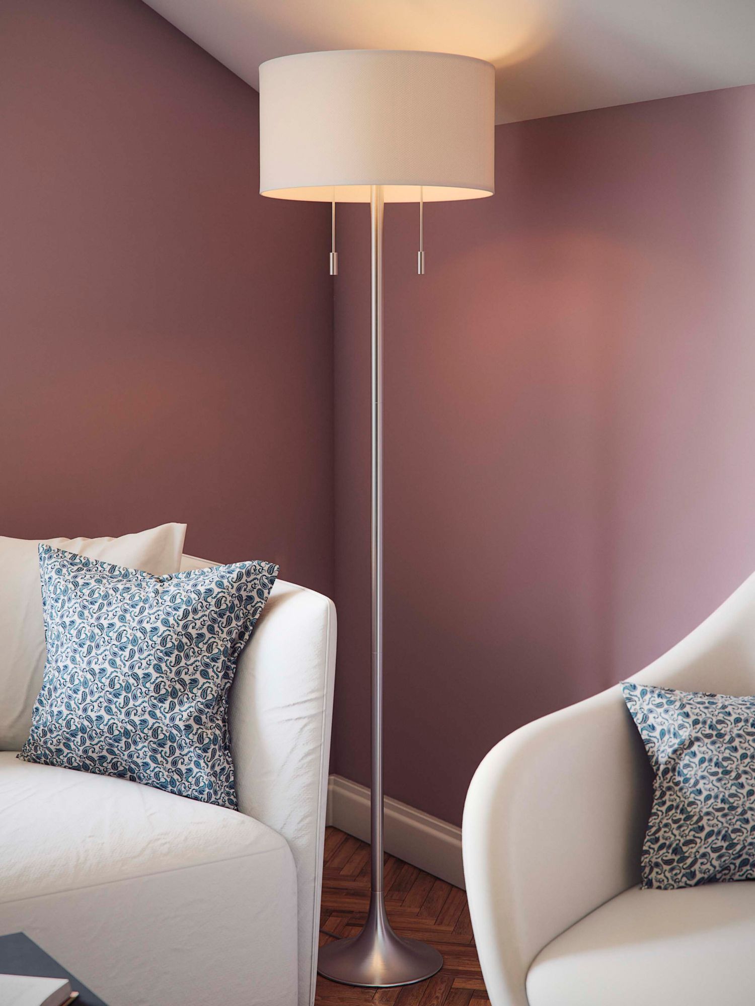 Kenroy Home Stowe 61" High Brushed Nickel Pull Chain Floor Lamp