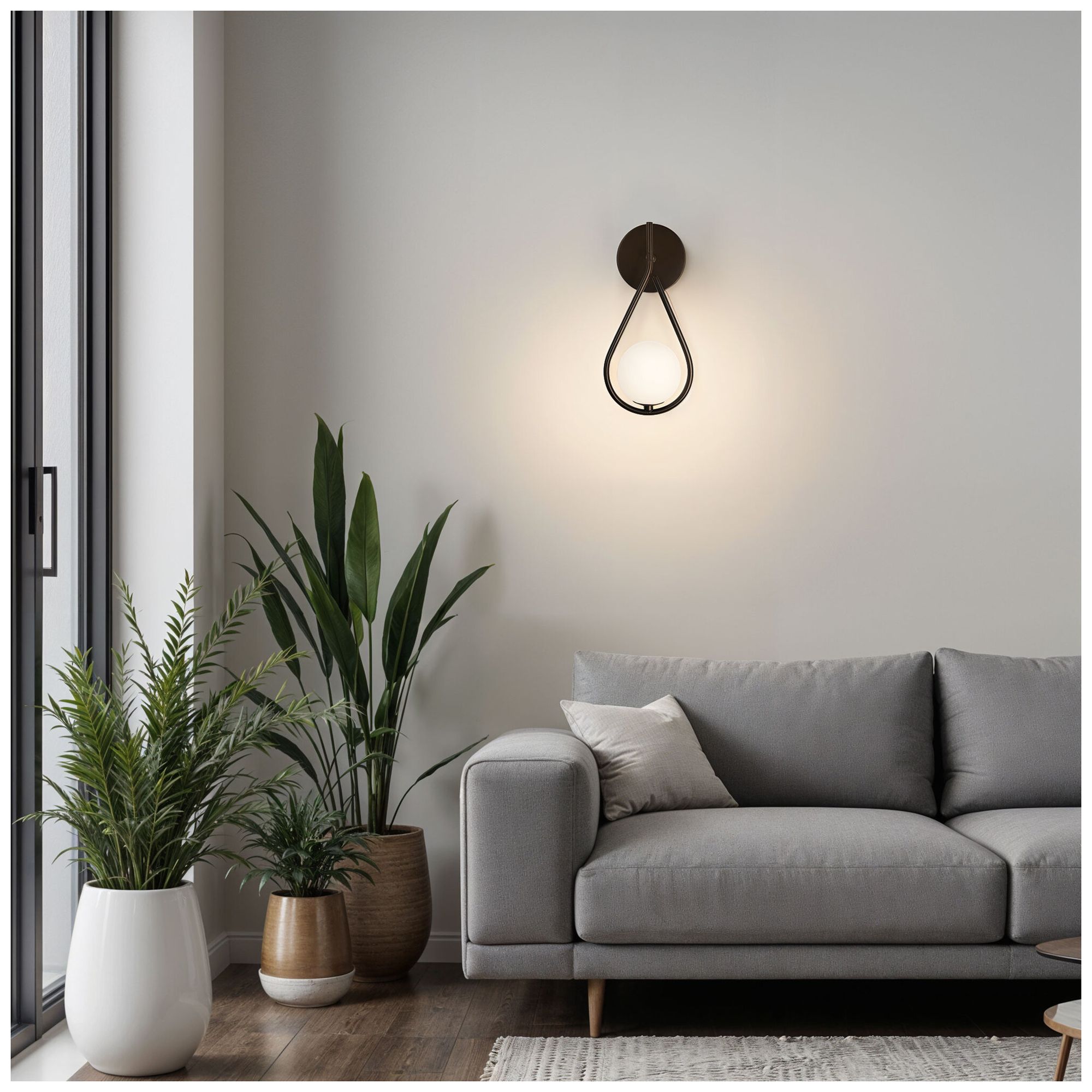 Kenroy Home Teardrop 12" High Modern Black Finish Wall Sconce