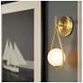 7_Kenroy Home Teardrop 12" High Modern Brushed Gold Wall Sconce more views