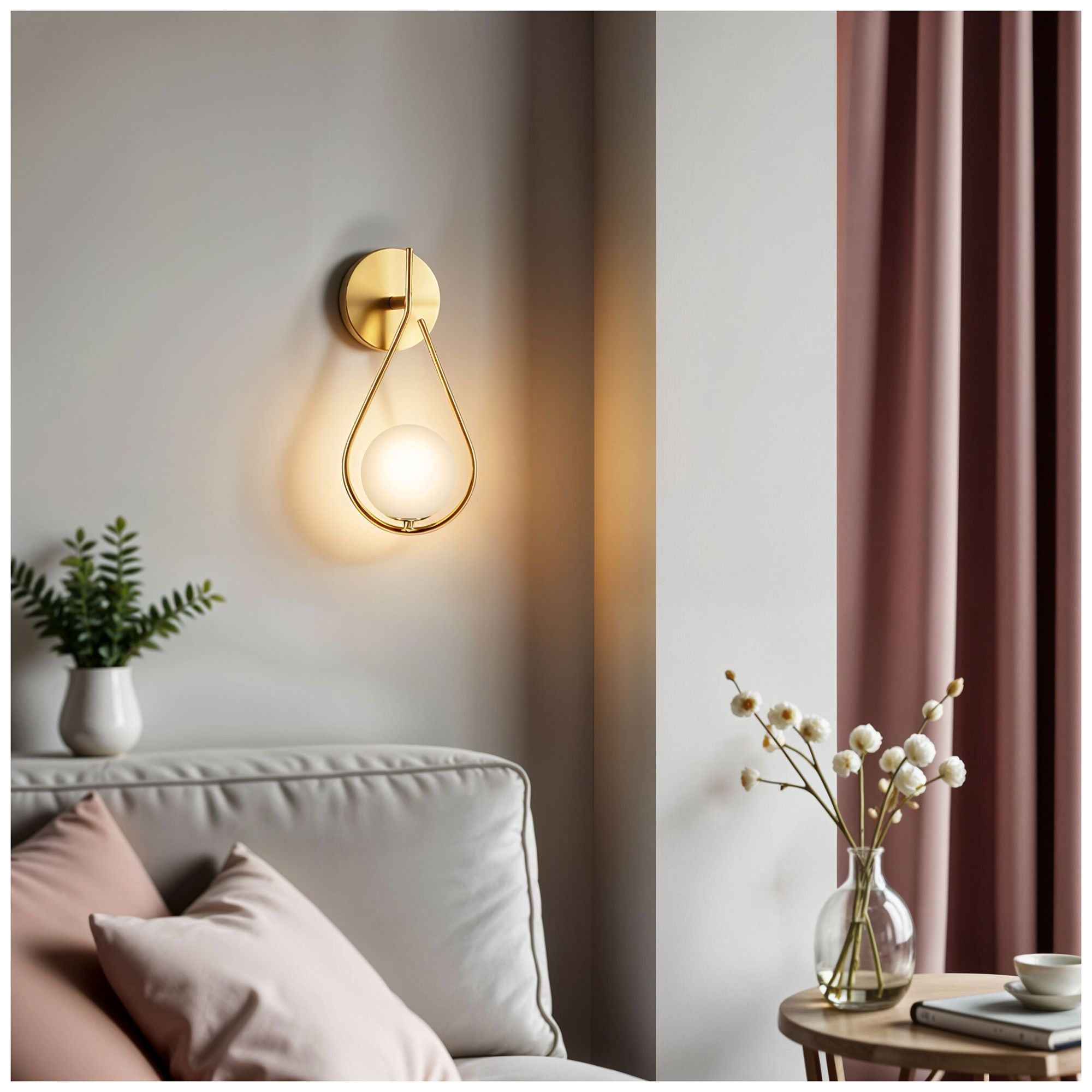 Kenroy Home Teardrop 12" High Modern Brushed Gold Wall Sconce