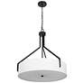 3_Kenroy Home Thayne 24" Wide 5-Light Black Finish White Drum Pendant more views
