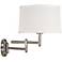 Kenroy Home Theta Brushed Steel Plug-In Swing Arm Wall Light