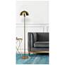 Kenroy Home Vega 56" High Brushed Gold Dome Shade Floor Lamp