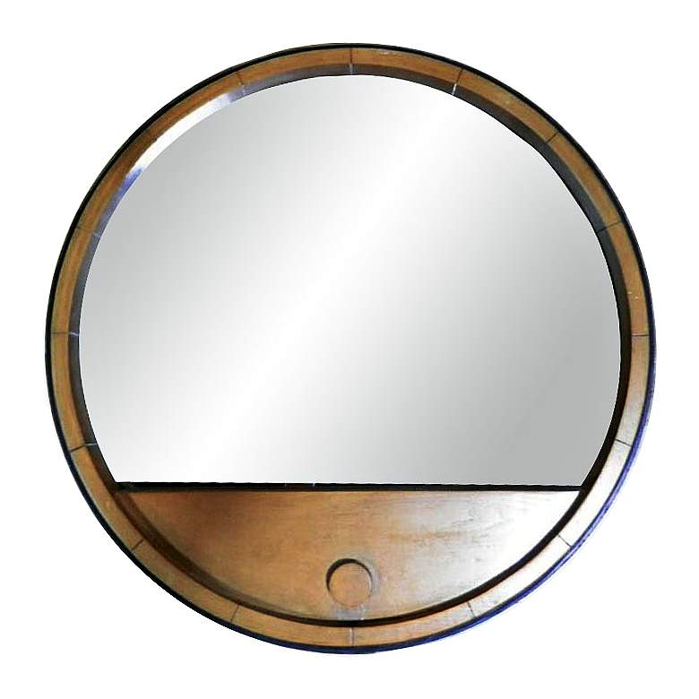 Image 1 Kenroy Home Vino 28" Round Wooden Wall Mirror