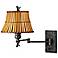 Kenroy Kwai Bamboo Shade Plug-In Swing Arm Wall Lamp