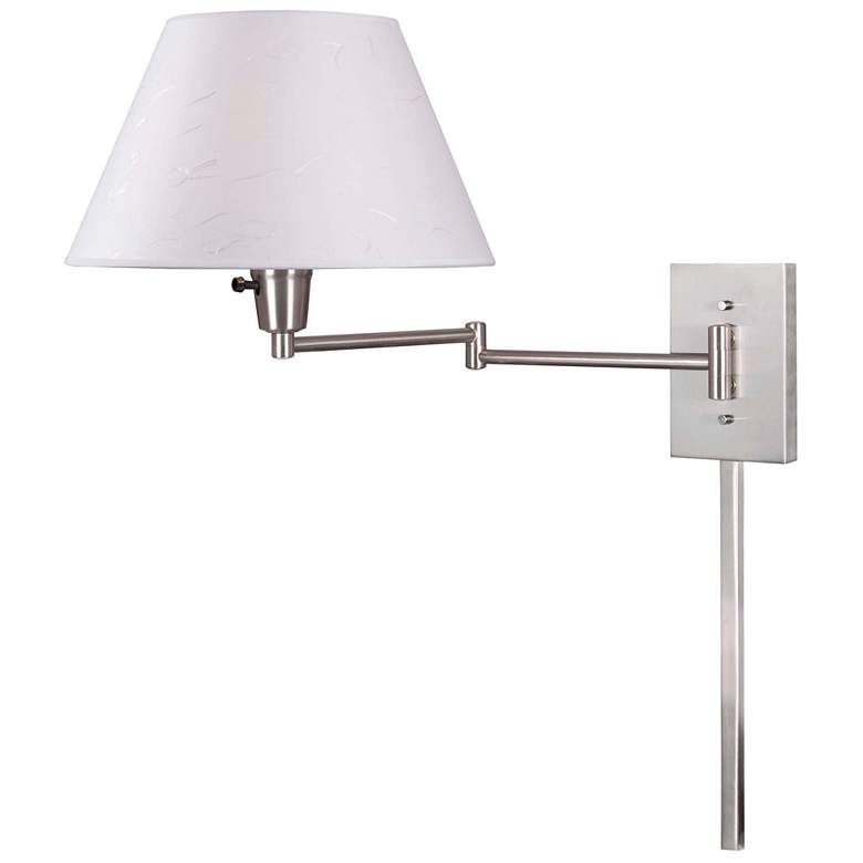 Image 1 Kenroy Simplicity 16" High Brushed Steel Plug-In Swing Arm Wall Light