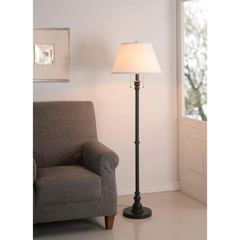 Image 1 Kenroy Spyglass Bronze Double Pull Floor Lamp