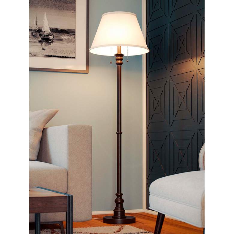 Image 6 Kenroy Spyglass Bronze Double Pull Floor Lamp more views