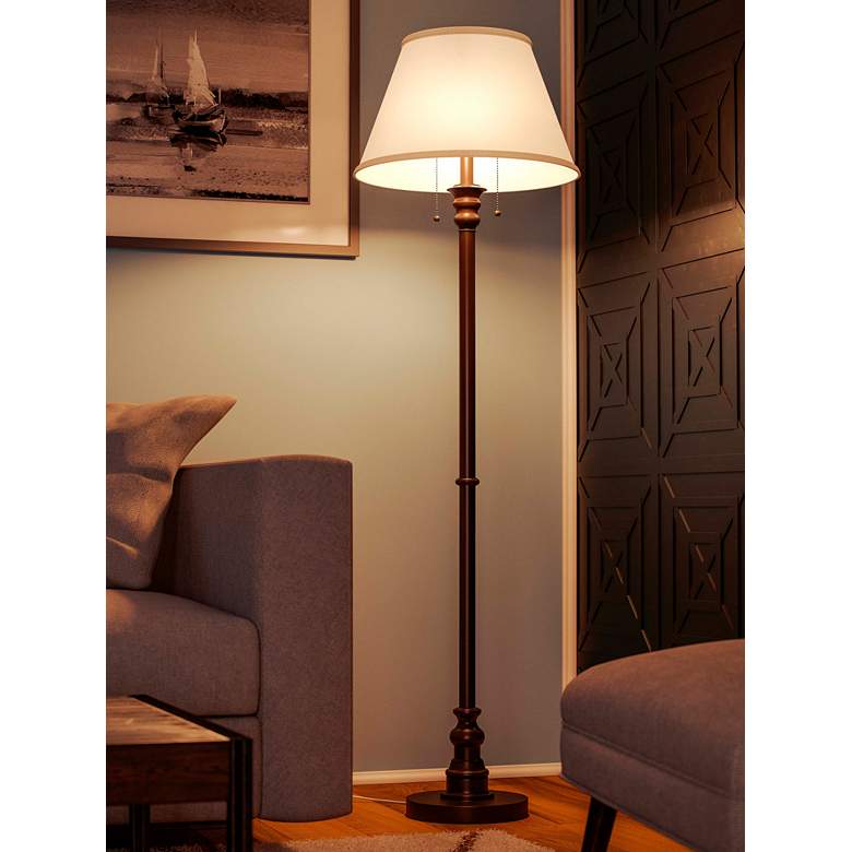 Image 7 Kenroy Spyglass Bronze Double Pull Floor Lamp more views