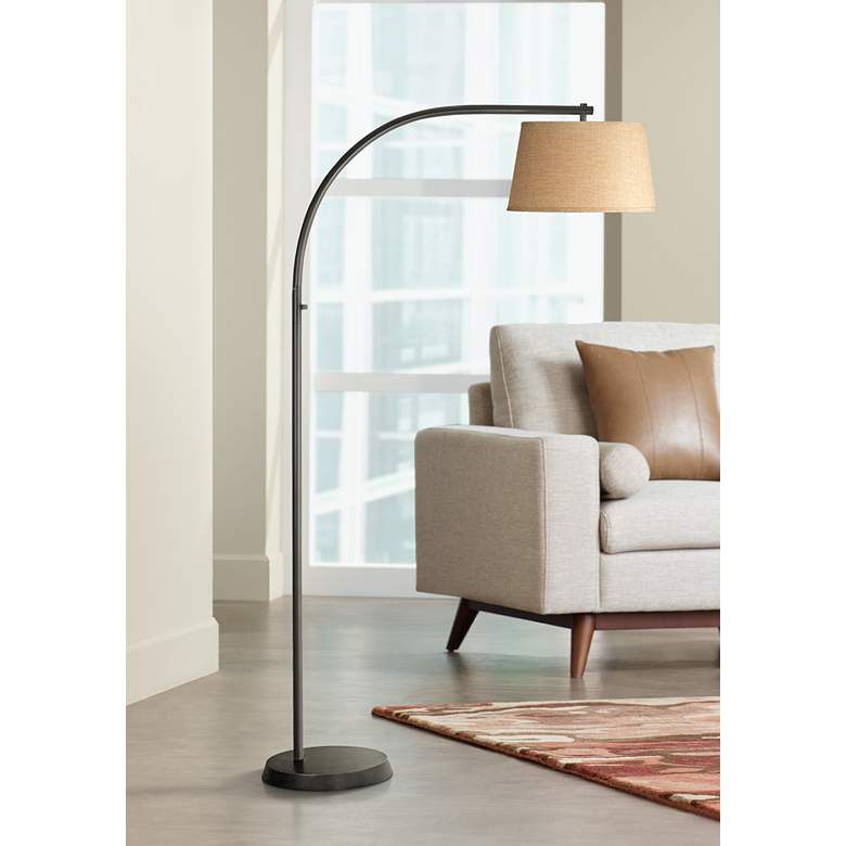 Image 1 Kenroy Sweep Oil-Rubbed Bronze Finish Arc Floor Lamp