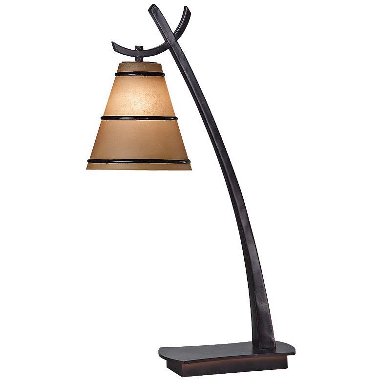 Kenroy Wright Bronze Finish Slanted Desk Lamp