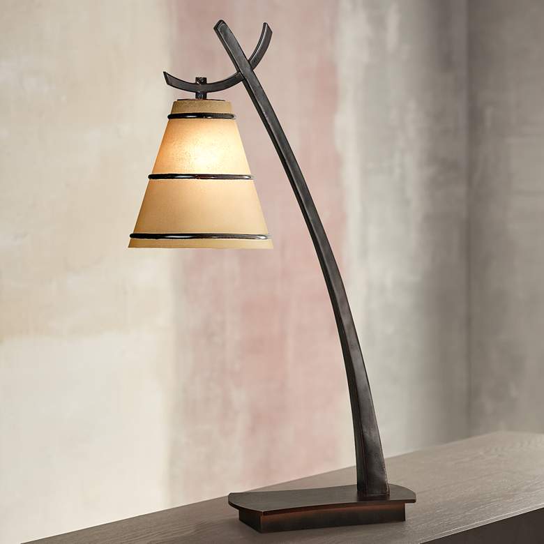 Kenroy Wright Bronze Finish Slanted Desk Lamp