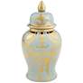 Kensigton Hill Whittier Gold and Sage 14 5/8" High Ginger Jar with Lid