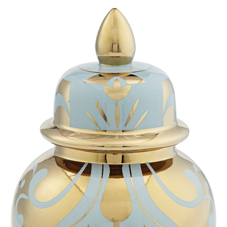 Image 3 Kensigton Hill Whittier Gold and Sage 14 5/8" High Ginger Jar with Lid more views