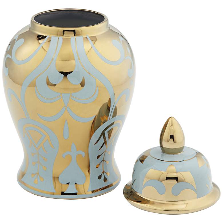 Image 4 Kensigton Hill Whittier Gold and Sage 14 5/8" High Ginger Jar with Lid more views
