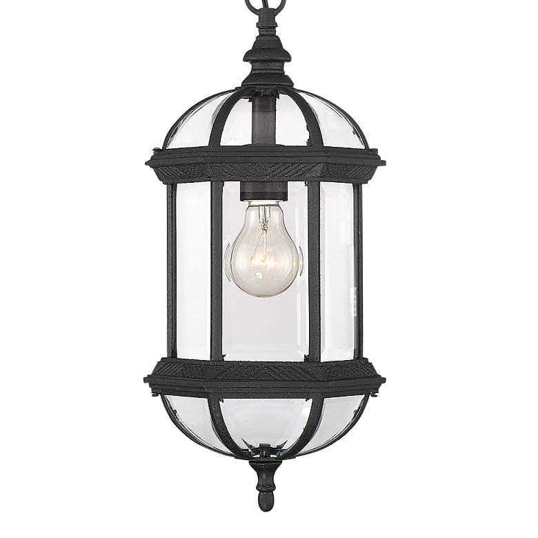 Image 2 Kensington 1-Light Outdoor Hanging Lantern in Textured Black more views