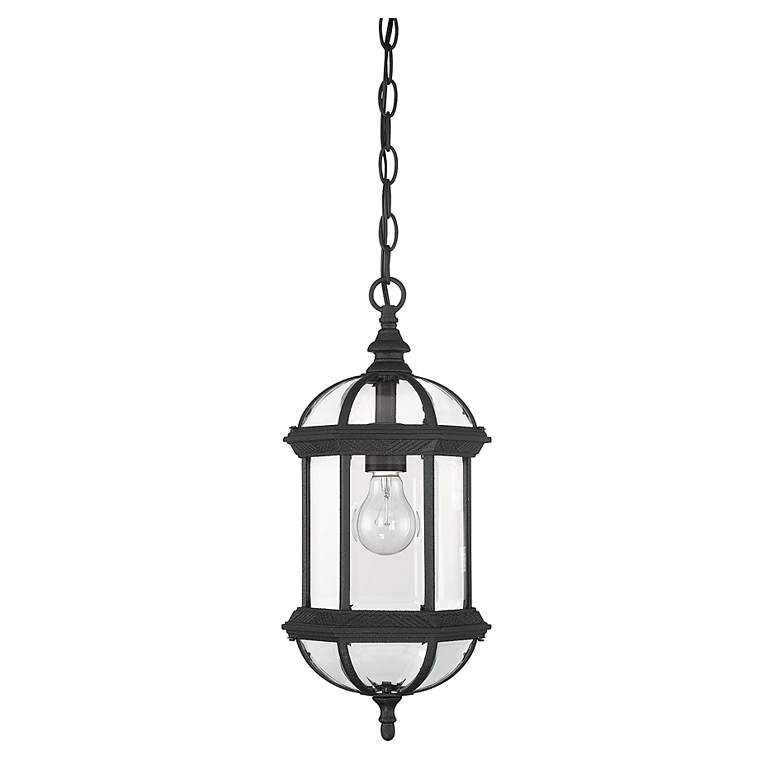 Image 3 Kensington 1-Light Outdoor Hanging Lantern in Textured Black more views