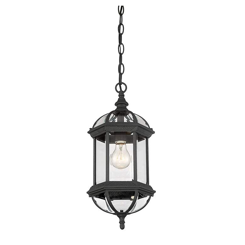 Image 4 Kensington 1-Light Outdoor Hanging Lantern in Textured Black more views