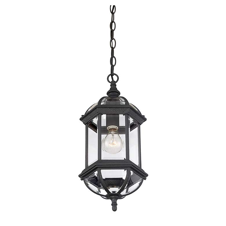 Image 5 Kensington 1-Light Outdoor Hanging Lantern in Textured Black more views