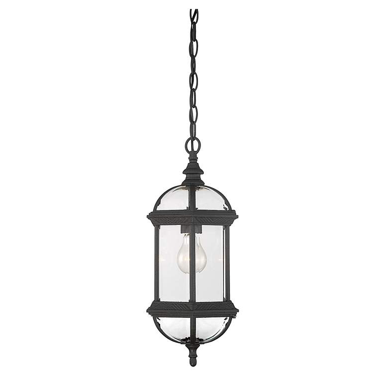 Image 6 Kensington 1-Light Outdoor Hanging Lantern in Textured Black more views