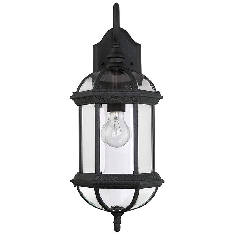 Image 2 Kensington 1-Light Outdoor Wall Lantern in Textured Black more views