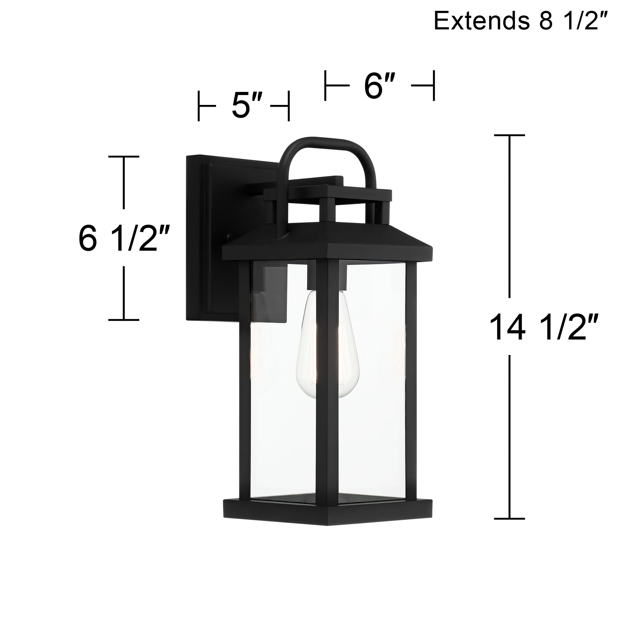 Kensington 14 1/2" High Matte Black Outdoor Wall Light 963P0 Lamps