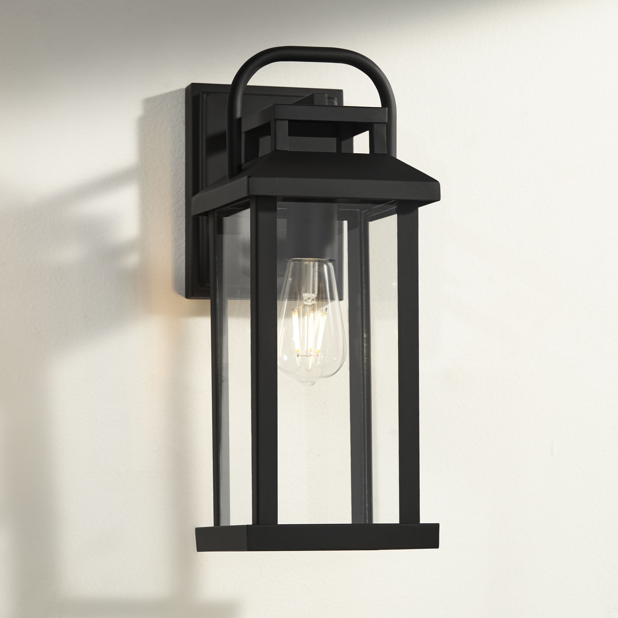 Image Kensington 14 1/2" High Matte Black Wall Sconce