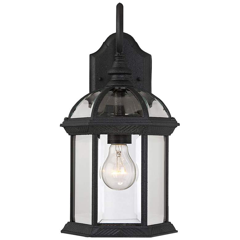 Image 1 Kensington 15 3/4" High Textured Black Outdoor Wall Light