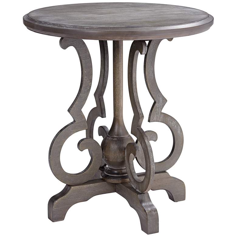 Image 1 Kensington 24" Wide Burnished Oak Round Accent Table
