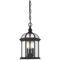 Kensington 3-Light Outdoor Hanging Lantern in Textured Black