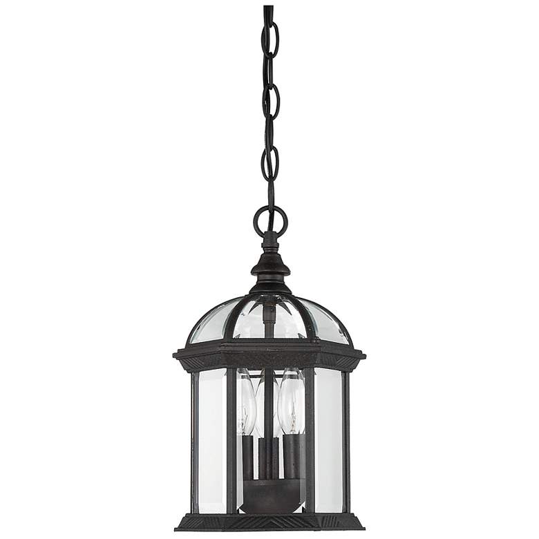 Image 2 Kensington 3-Light Outdoor Hanging Lantern in Textured Black more views