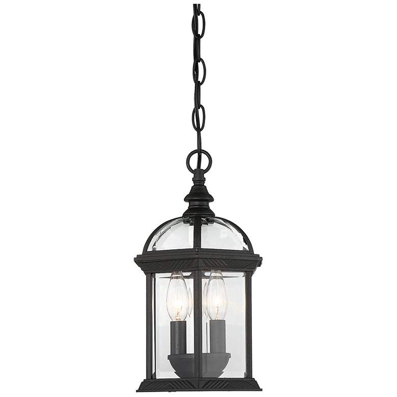 Image 5 Kensington 3-Light Outdoor Hanging Lantern in Textured Black more views