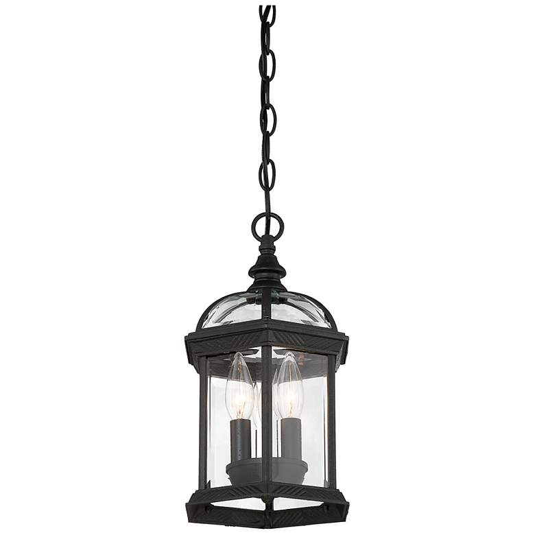 Image 6 Kensington 3-Light Outdoor Hanging Lantern in Textured Black more views