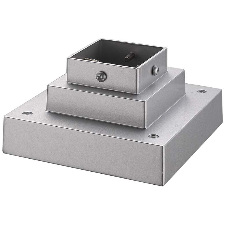 Image 1 Kensington 6 3/4" Wide Silver Outdoor Pier Mount Adapter