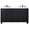 Kensington 60" Wide Antique Black 4-Door Double Sink Vanity