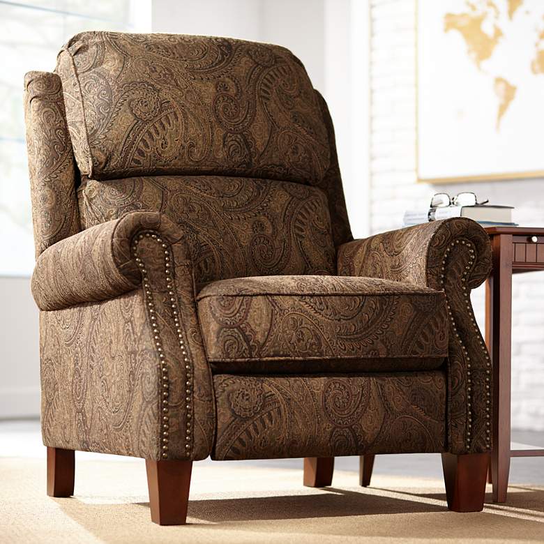 Image 1 Kensington Hill Beaumont 35" Wide Brown Paisley 3-Way Recliner