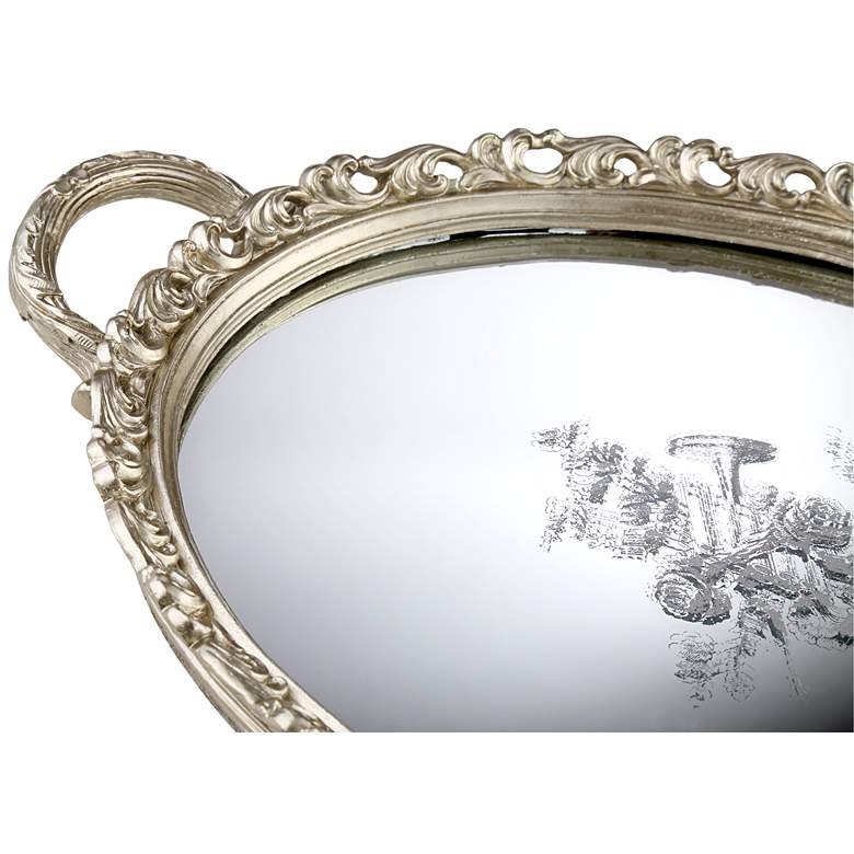 Image 3 Kensington Hill Bellington 17 1/4" Silver Floral Mirrored Serving Tray more views