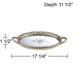 Image4 of Kensington Hill Bellington 17 1/4" Silver Floral Mirrored Serving Tray more views