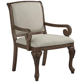 Image2 of Kensington Hill Diana Beige Upholstered Wood Arm Traditional Accent Chair